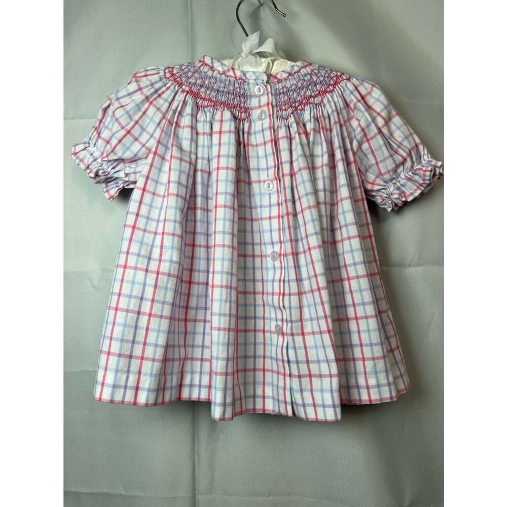 The Beaufort Bonnet Company Bettye Sue smocked windowpane top 3T - Picture 9 of 14